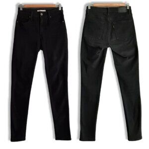 LEVI'S 721 High Rise Skinny Black Jeans Pants Neutral Sz 26 Flawed